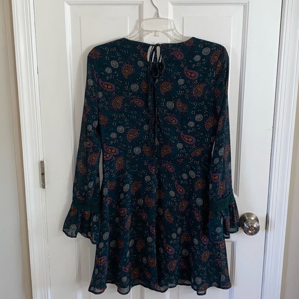 🔥3/$20🔥 Xhiliration long sleeve paisley print dress size S - Picture 8 of 13